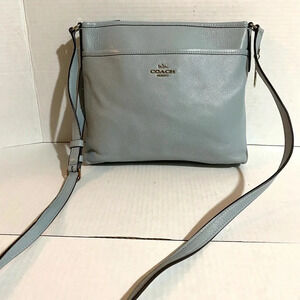 Coach blue leather crossbody handbag